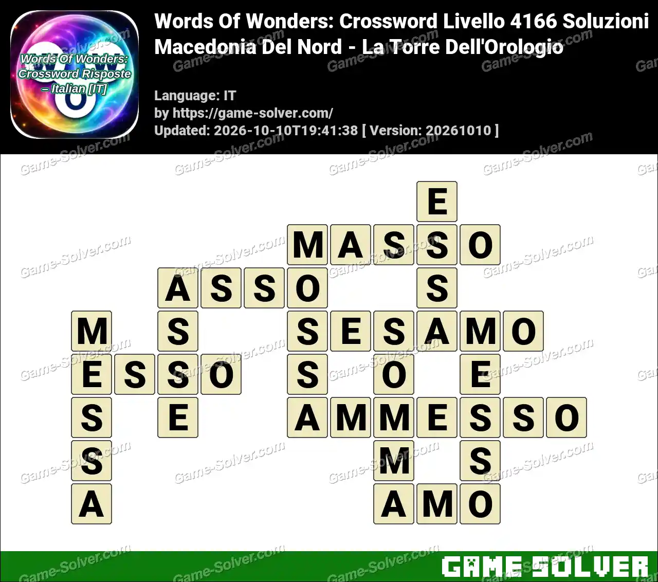 Words Of Wonders: Crossword Livello 4166 Soluzioni – Macedonia Del Nord – La Torre Dell’Orologio